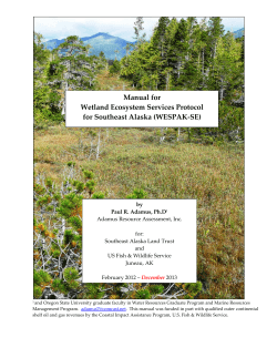 Manual for Wetland Ecosystem Services Protocol  for Southeast Alaska (WESPAK‐SE)
