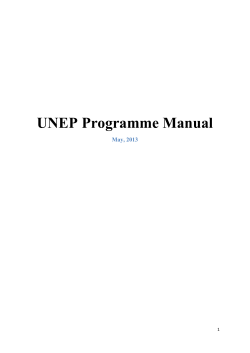 UNEP Programme Manual May, 2013 1