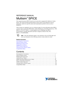 Multisim SPICE  REFERENCE MANUAL