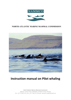 Instruction manual on Pilot whaling NORTH ATLANTIC MARINE MAMMAL COMMISSION