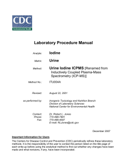 Laboratory Procedure Manual Iodine Urine