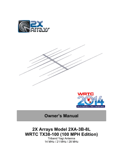 Owner’s Manual 2X Arrays Model 2XA-3B-8L WRTC TX38-100 (100 MPH Edition)