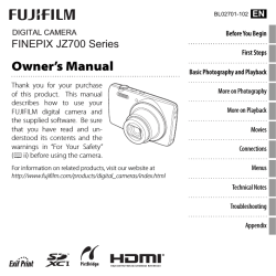 Owner’s Manual FINEPIX JZ700 Series EN DIGITAL CAMERA