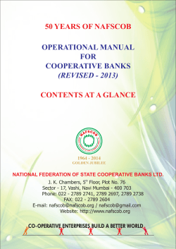 OPERATIONAL MANUAL FOR COOPERATIVE BANKS (REVISED - 2013)