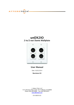 unDX2IO 2-in/2-out Dante Wallplate User Manual