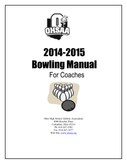 2014-2015 Bowling Manual For Coaches