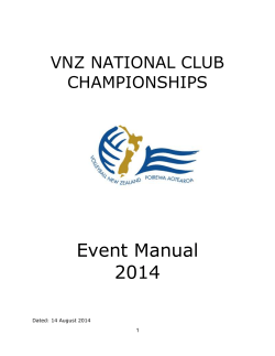 Event Manual 2014 VNZ NATIONAL CLUB