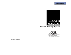 USER'S MANUAL FA142C Security System