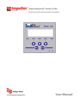 User Manual Data Industrial® Series 3100 Dual Channel Monitor/Controller/Transmitter CTL-UM-01026-EN-04 (August 2014)