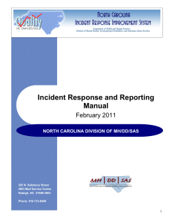 Incident Response and Reporting Manual  February 2011