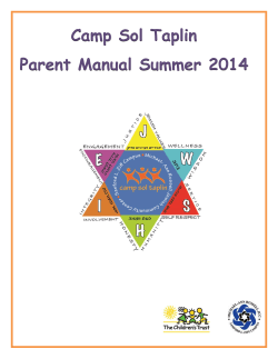 Camp Sol Taplin Parent Manual Summer 2014