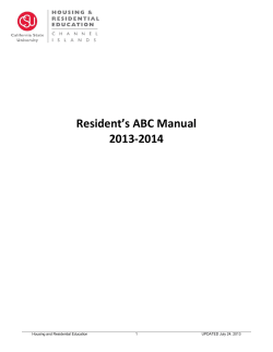   Resident’s ABC Manual  2013‐2014 
