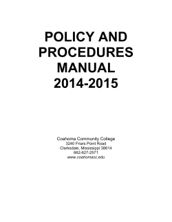 POLICY AND PROCEDURES MANUAL 2014-2015