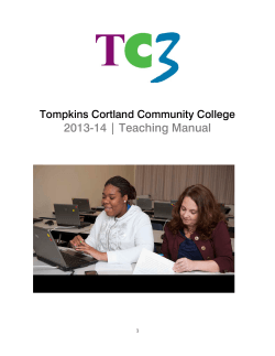 2013-14 | Teaching Manual Tompkins Cortland Community College 1