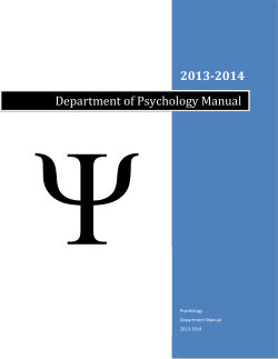 2013‐2014 Department	of	Psychology	Manual  Psychology 