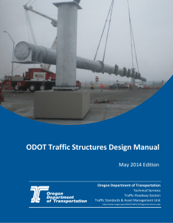 ODOT Traffic Structures Design Manual  May 2014 Edition Oregon Department of Transportation