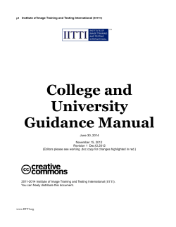 College and University Guidance Manual