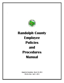 Randolph County Employee Policies