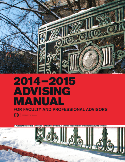 2014 – 2015 Advising  MAnuAl for faculty and Professional advisors
