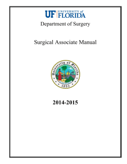 Surgical Associate Manual 2014-2015 Department of Surgery