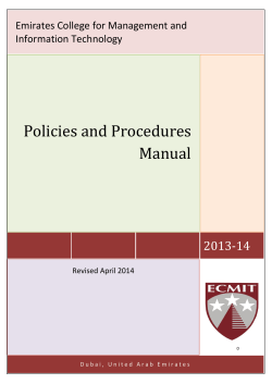 Policies and Procedures Manual  2013-14