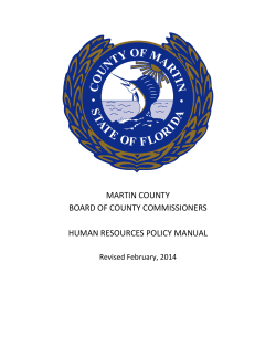 MARTIN COUNTY BOARD OF COUNTY COMMISSIONERS  HUMAN RESOURCES POLICY MANUAL