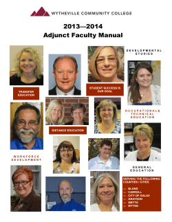 2013—2014 Adjunct Faculty Manual