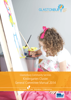 Kindergarten Cluster General Committee Manual 2014 Glastonbury Community Services