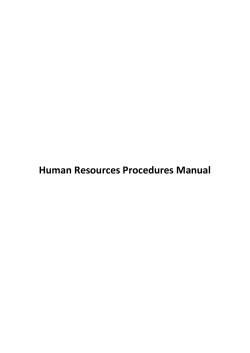Human Resources Procedures Manual