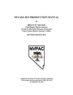 NEVADA DUI PROSECUTION MANUAL BRUCE W. NELSON