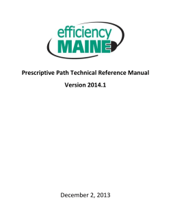 Prescriptive Path Technical Reference Manual Version 2014.1  December 2, 2013
