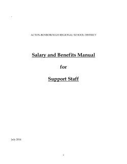 Salary and Benefits Manual  for Support Staff