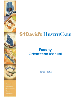 Faculty Orientation Manual 2013 - 2014