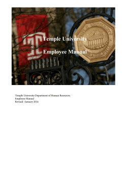 Temple University Employee Manual Document: Revision Date: