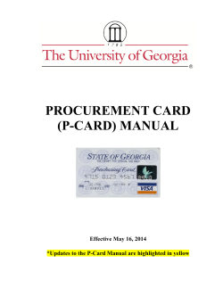 PROCUREMENT CARD (P-CARD) MANUAL Effective May 16, 2014