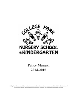 Policy Manual 2014-2015