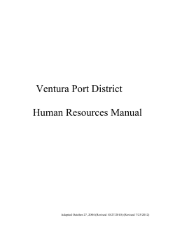 Ventura Port District  Human Resources Manual