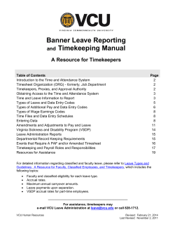 Banner Leave Reporting Timekeeping Manual and