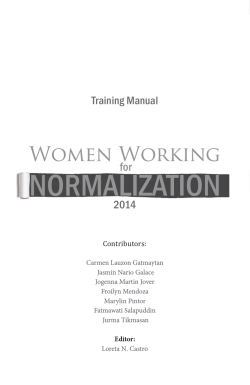 Training Manual 2014 Contributors:
