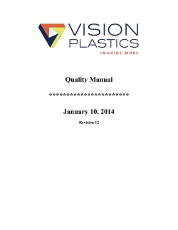 Quality Manual  *********************** January 10, 2014