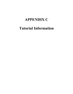 APPENDIX C Tutorial Information