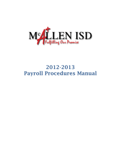 2012-2013 Payroll Procedures Manual  