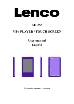 KH-858 MP4 PLAYER / TOUCH SCREEN User manual