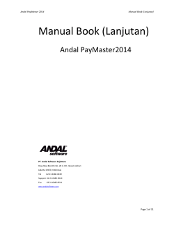 Manual Book (Lanjutan) Andal PayMaster2014