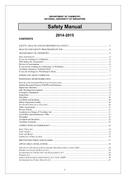 Safety Manual 2014-2015  CONTENTS