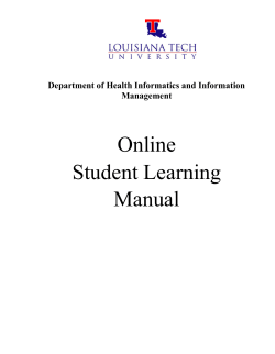 Online Student Learning Manual