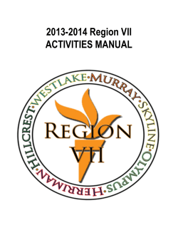 2013-2014 Region VII ACTIVITIES MANUAL