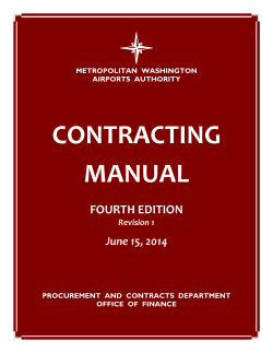 CONTRACTING MANUAL  FOURTHEDITION