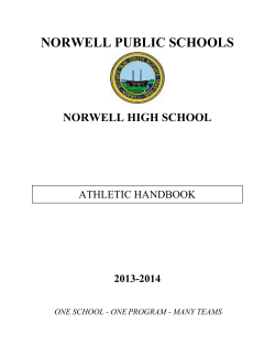 NORWELL PUBLIC SCHOOLS NORWELL HIGH SCHOOL ATHLETIC HANDBOOK 2013-2014