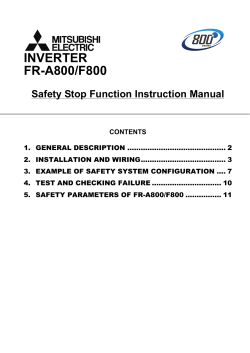 INVERTER FR-A800/F800 Safety Stop Function Instruction Manual